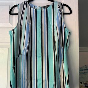 cool tone stripe blouse